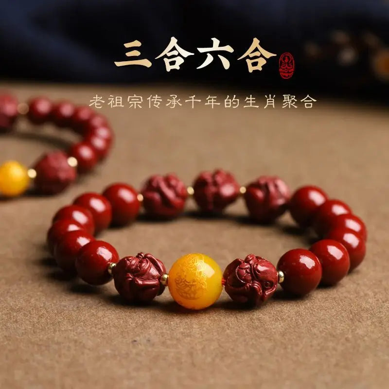 Peris Gems Fidelity Genuine Cinnabar Six Three-in-One Bracelet Zodiac HandString Auspicious Gathering Lucky Jewelry Gift for Men and Women Fidelity Genuine Cinnabar Six Three-in-One Bracelet Zodiac HandString Auspicious Gathering Lucky Jewelry Gift for Men and Women SHEIN Amazon Temu