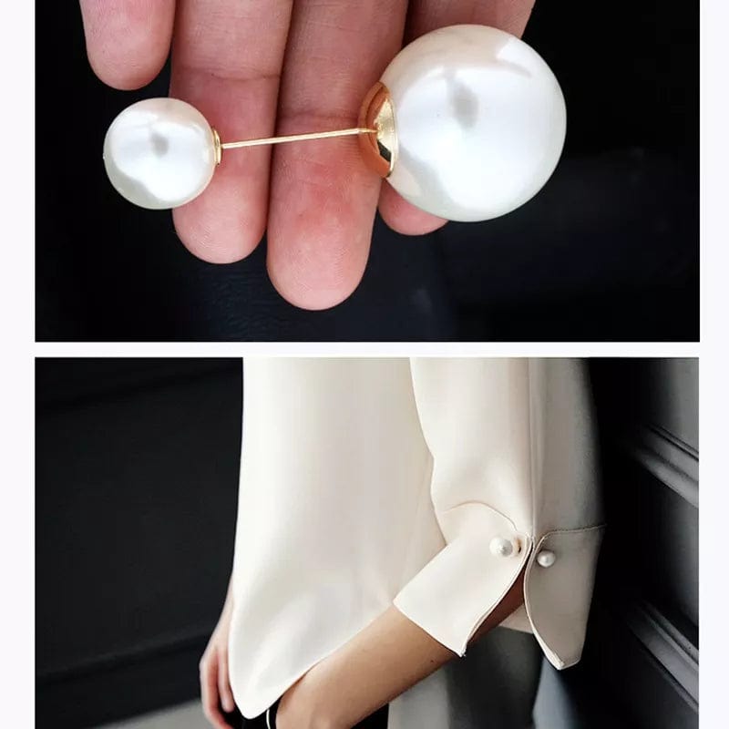 Peris Gems  Fixed Clothes Large Double Head Pearl Brooches Pins Cardigan Clip Scarf Shawl Buckle Collar Lapel Pin Brooch for Women Jewelry SHEIN Amazon Temu