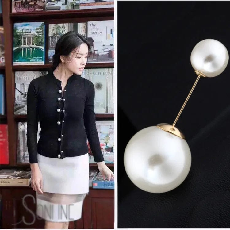 Peris Gems  Fixed Clothes Large Double Head Pearl Brooches Pins Cardigan Clip Scarf Shawl Buckle Collar Lapel Pin Brooch for Women Jewelry SHEIN Amazon Temu