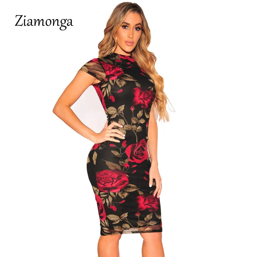 Peris Gems  Floral Print Knee Lingh Midi Bandage Dress for Women SHEIN Amazon Temu