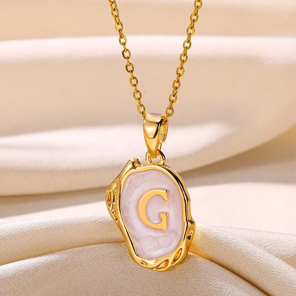 Peris Gems G / Gold / CHINA Y2K 26 Letter Pendant Necklaces for Women Alphabet A-Z Initials Sweet Cool Girl Punk Necklace Aesthetic Stainless Steels Jewelry SHEIN Amazon Temu