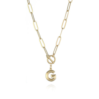 Peris Gems  G / Gold Clasp Initial Letter Necklaces - Paperclip Necklace with Initial Pendant SHEIN Amazon Temu