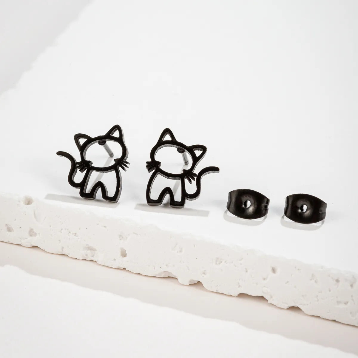 Peris Gems GED690B 1 Pair Cute Cat Stainless Steel Stud Earrings for Mens Womens Punk  Students Gifts Trend Fashion Small Ear Studs Jewelry SHEIN Amazon Temu