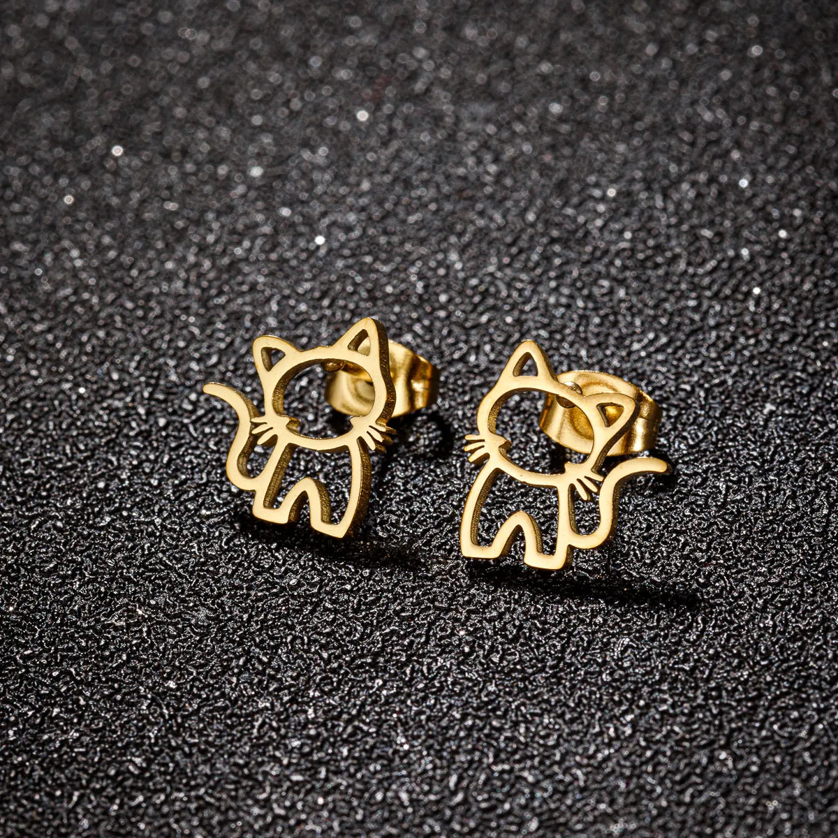 Peris Gems GED690G 1 Pair Cute Cat Stainless Steel Stud Earrings for Mens Womens Punk  Students Gifts Trend Fashion Small Ear Studs Jewelry SHEIN Amazon Temu