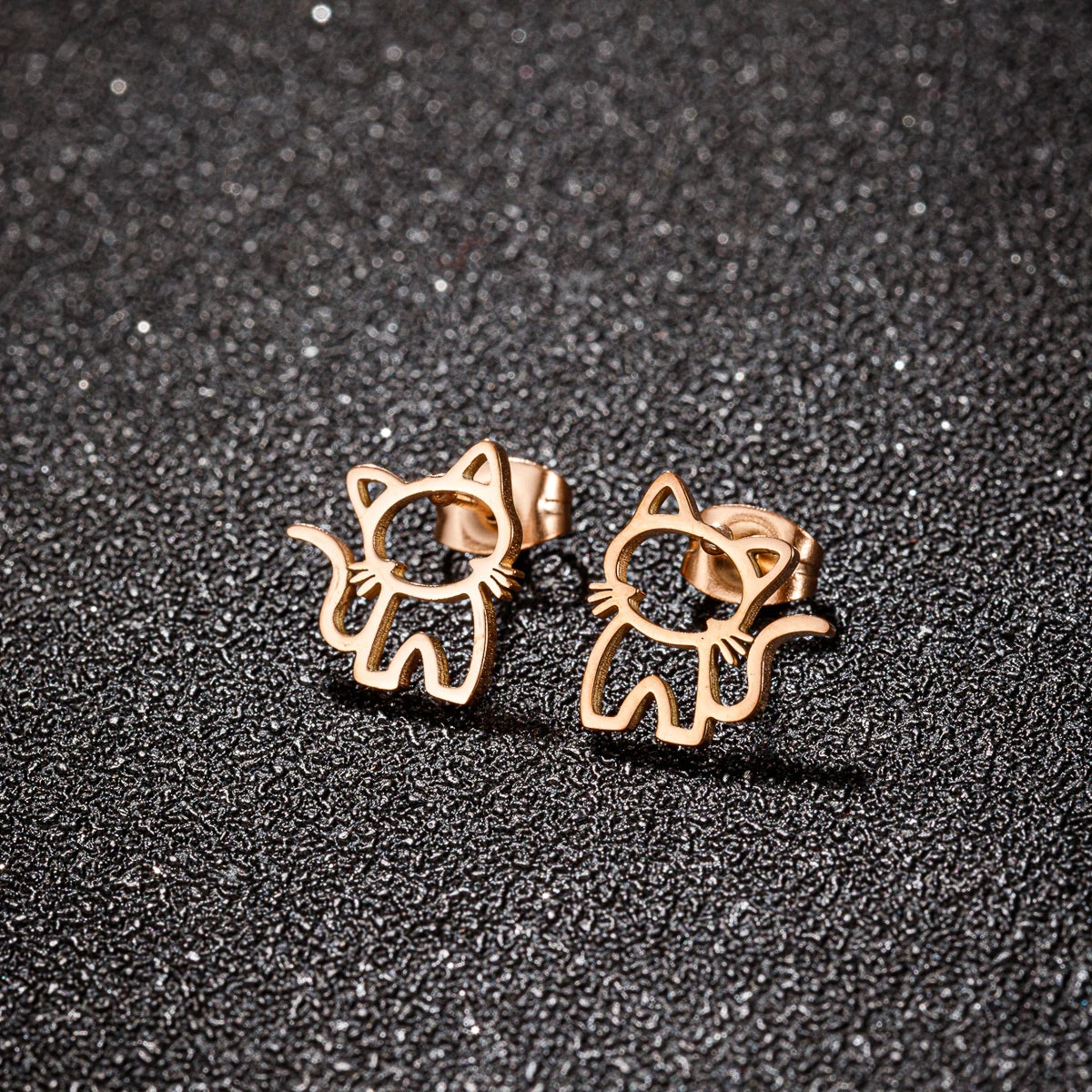 Peris Gems GED690R 1 Pair Cute Cat Stainless Steel Stud Earrings for Mens Womens Punk  Students Gifts Trend Fashion Small Ear Studs Jewelry SHEIN Amazon Temu