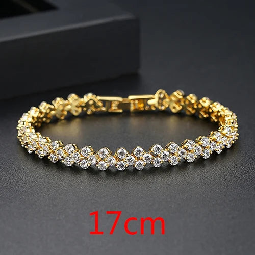 Peris Gems  Gold Color 17cm Luxurious Roman Diamond Wedding Bracelet for Women SHEIN Amazon Temu