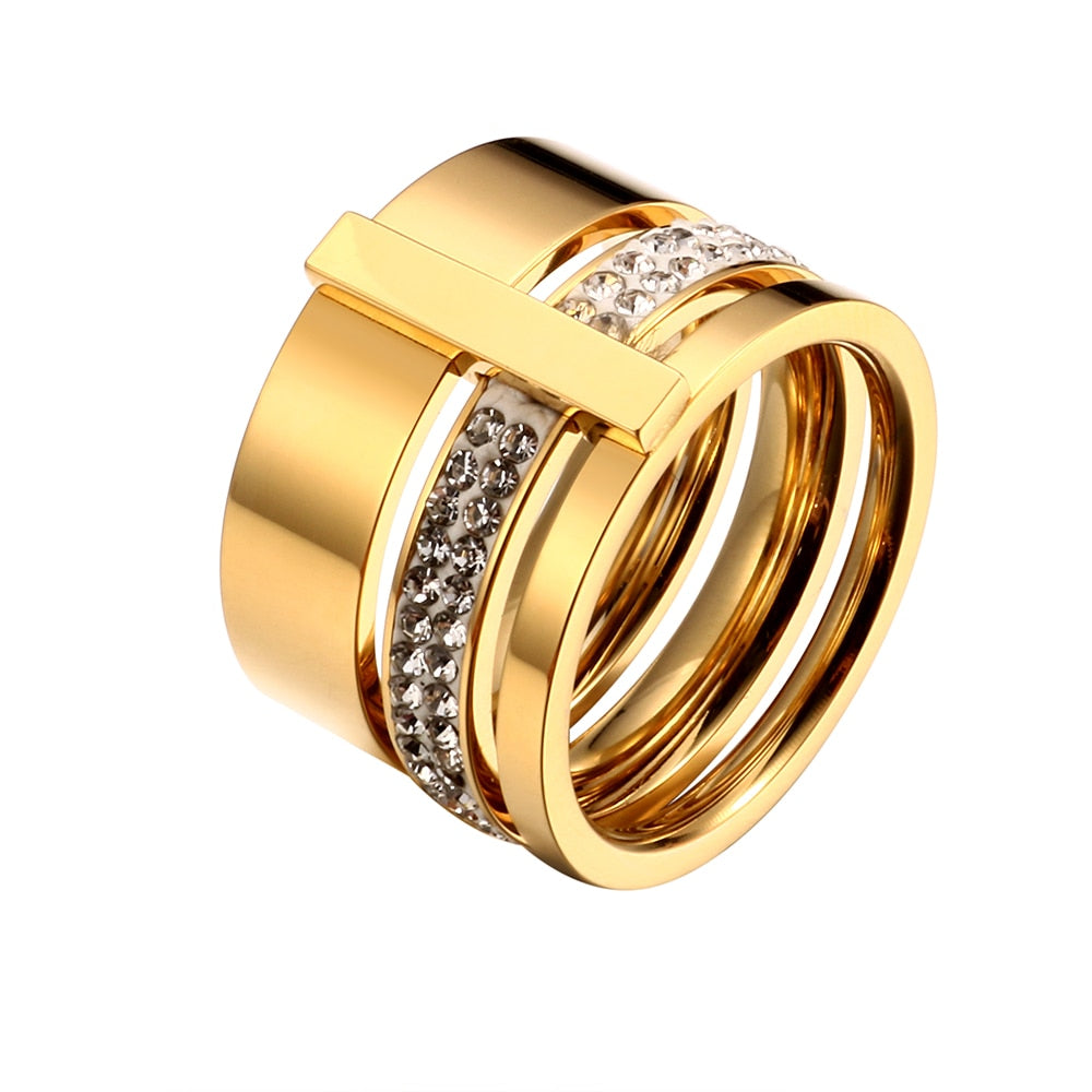 Peris Gems  Gold Color / 6 Tripled-Layered Stainless Diamond Rings for Women SHEIN Amazon Temu