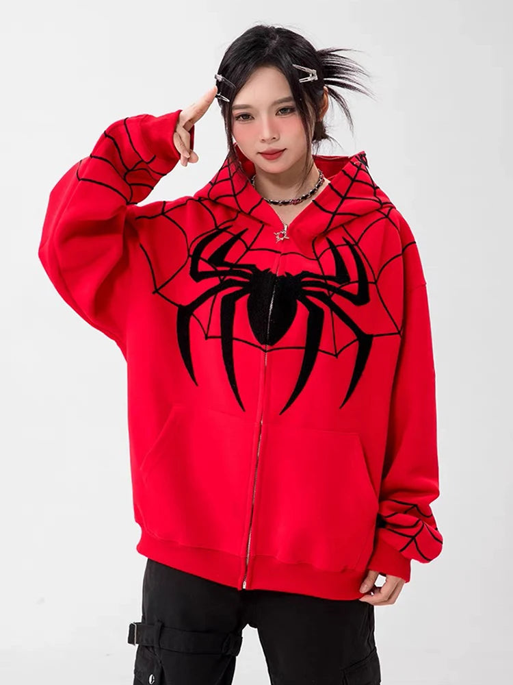 Peris Gems Gothic Embroidery Hoodies Y2k Anime Casual Loose Sweatshirt Clothes Harajuku Oversize Hip Hop Long Sleeve Zipper Tops SHEIN Amazon Temu