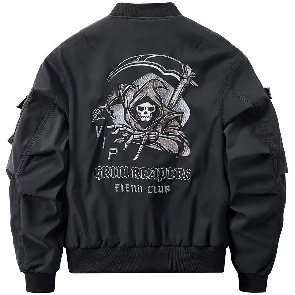 Peris Gems  Gothic Style Grim Reaper Print Bomber Jacket for Men SHEIN Amazon Temu