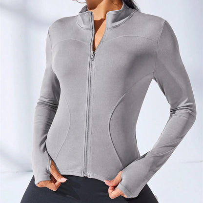 Peris Gems GRAY / L 2024 New Yoga Coat Short Sports Jacket WOMEN&