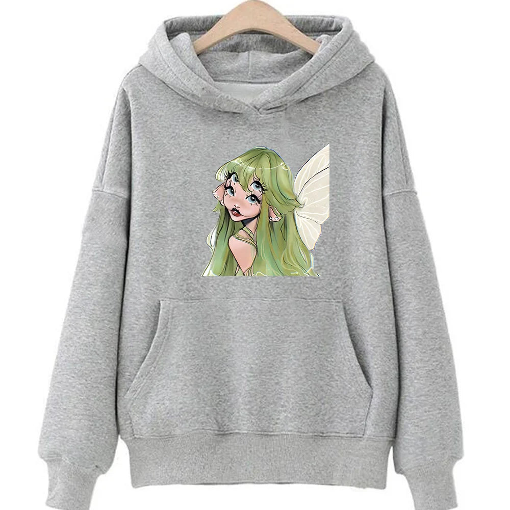 Peris Gems gray / XS Melanie Martinez Portals Hoodies Women Aesthetic Streetwear Pullover Oversized Fleece Sweatshirts Winter Long Sleeve Clothes SHEIN Amazon Temu