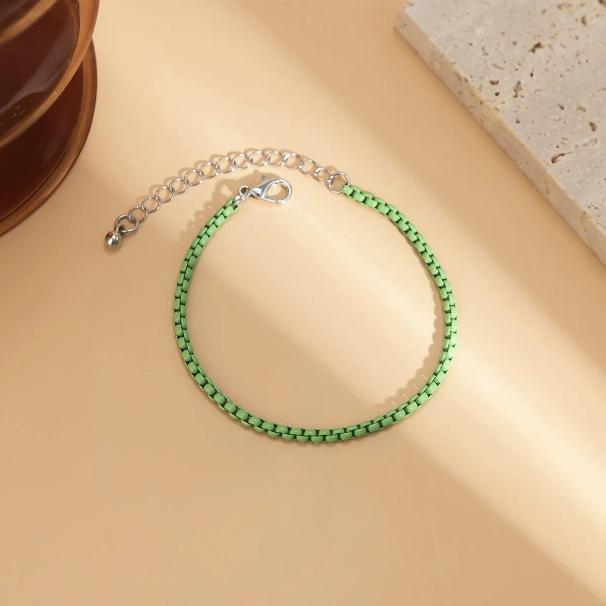 Peris Gems green bracelet / CHINA Unique Adjustable Iron Chain Anklet Bracelet for Women Summer Beach Thin Chain Ankle Barefoot Y2K Female Foot Jewelry Kpop Anime SHEIN Amazon Temu