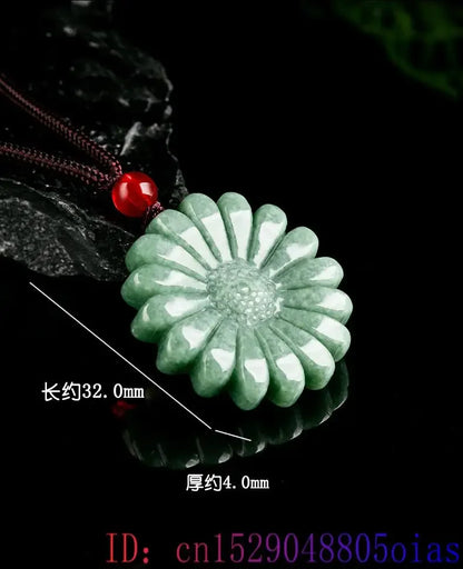 Peris Gems Green Jadeite Sunflower Pendant Necklace Amulet Luxury Accessories Natural Burmese Jade Carved Men Stone Real Jewelry Choker Green Jadeite Sunflower Pendant Necklace Amulet Luxury Accessories Natural Burmese Jade Carved Men Stone Real Jewelry Choker SHEIN Amazon Temu