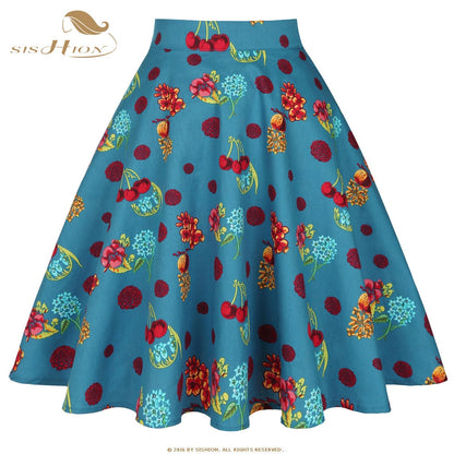 Peris Gems  greencherryflower / S Cotton Midi Skirt Collection for Women | Floral Polka Dot Skirts SHEIN Amazon Temu