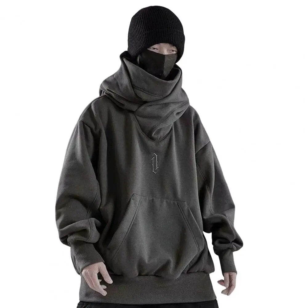 Peris Gems  Grey / M Big Pocketed Autumn Spring Chic Turtleneck Hoodies for Men SHEIN Amazon Temu