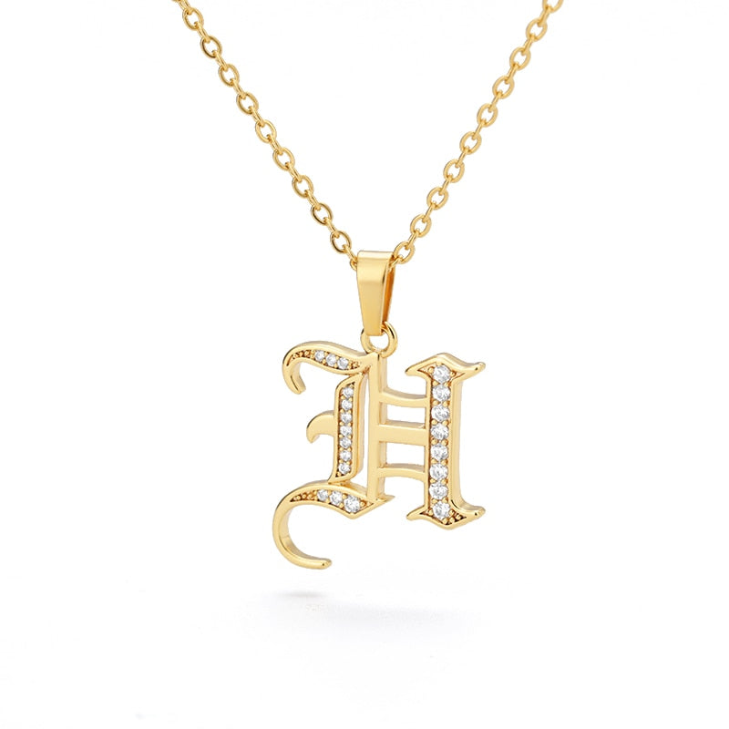 Peris Gems  H Capital Initial Letter Necklace Stainless Unisex | Gold Chain Capital Initial Letter Necklace Stainless Unisex |Gold Chain SHEIN Amazon Temu