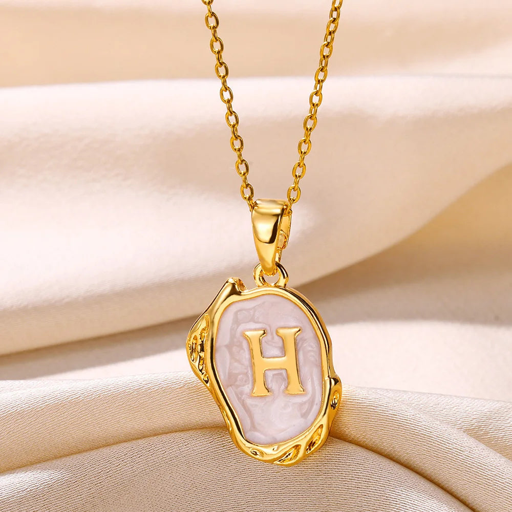 Peris Gems H / Gold / CHINA Y2K 26 Letter Pendant Necklaces for Women Alphabet A-Z Initials Sweet Cool Girl Punk Necklace Aesthetic Stainless Steels Jewelry SHEIN Amazon Temu