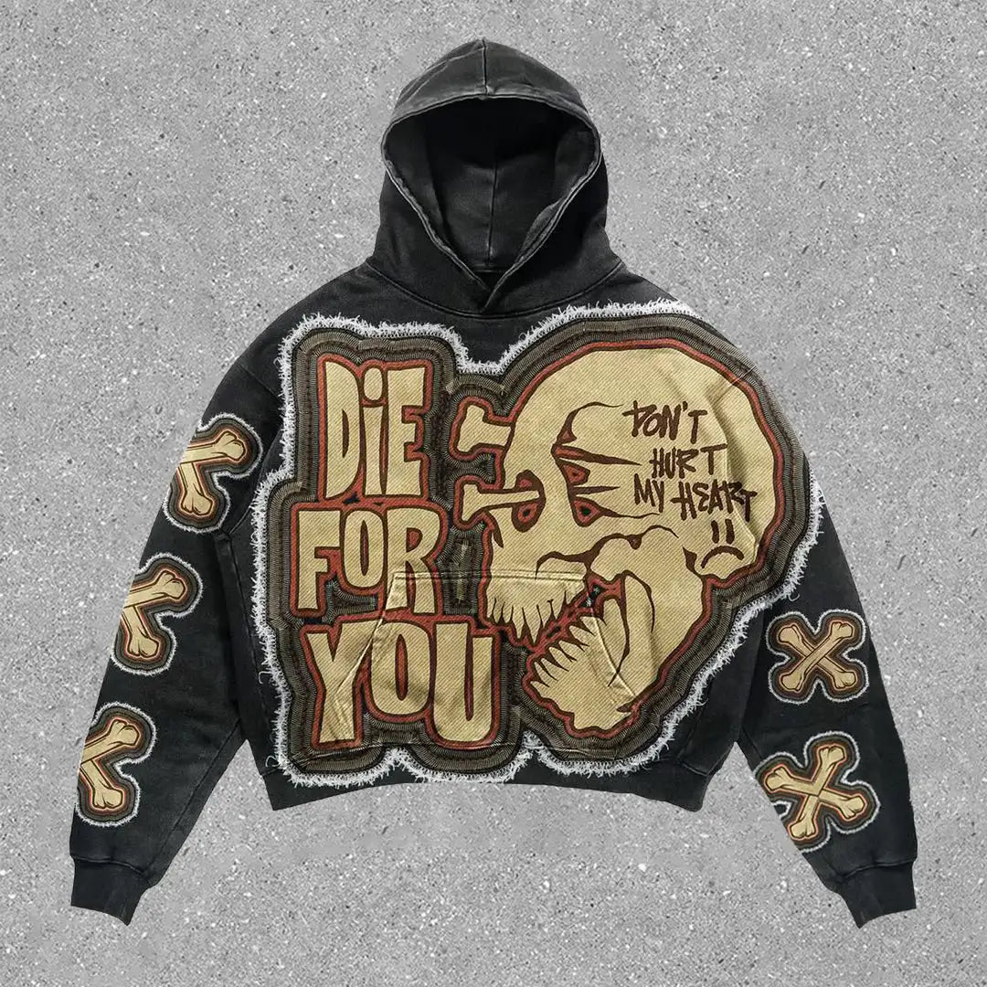 Peris Gems high quality / XL Harajuku Skull Print hoodies women graphic y2k top oversized zip up hoodie Couples American streetwear goth women clothes SHEIN Amazon Temu