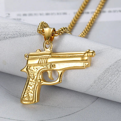 Peris Gems  Hip Hop Style Pistol Gun Stainless Necklaces for Men SHEIN Amazon Temu