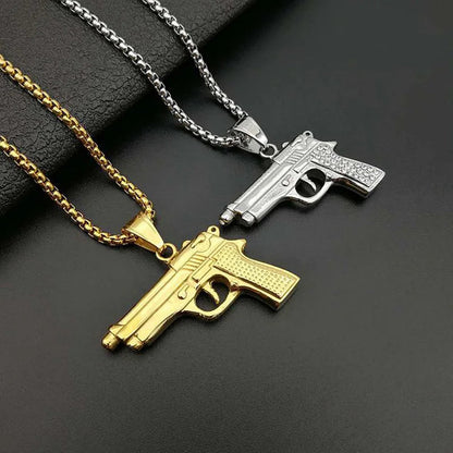 Peris Gems  Hip Hop Style Pistol Gun Stainless Necklaces for Men SHEIN Amazon Temu