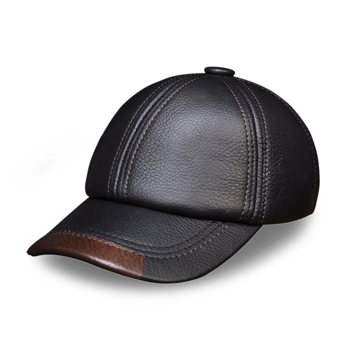 Peris Gems  HL100 black Genuine Leather Baseball Cap Hats for Men SHEIN Amazon Temu