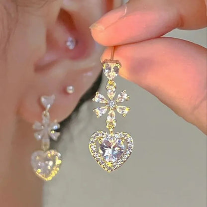 Peris Gems HYZ004 Y2K Shiny Zircon Star Tassel Earrings for Women Korean Fashion Gold Color Elegant Pentagram Ear Studs Sweet Girls Jewelry Gift SHEIN Amazon Temu