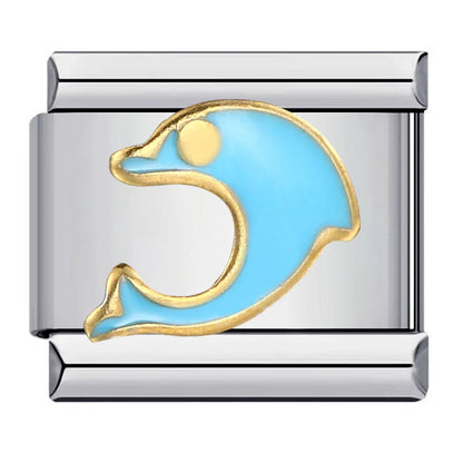 Peris Gems ICJ083-1 Y2k Animal Dolphin Swan Fish Dog Cat Italian Charm Links Fit 9mm Stainless Steel Bracelet Jewelry DIY Making Jewellry SHEIN Amazon Temu