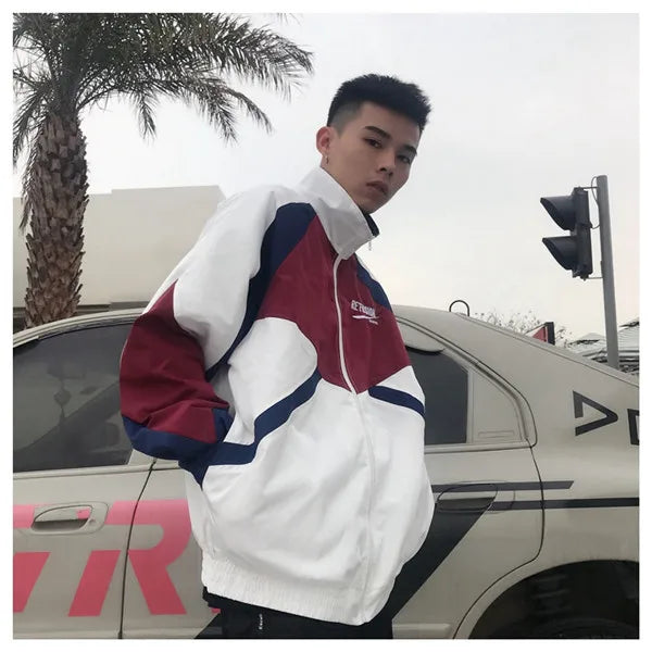 Peris Gems  Ivory / M Retro Patchwork Hip Hop Streetwear Jackets for Men SHEIN Amazon Temu