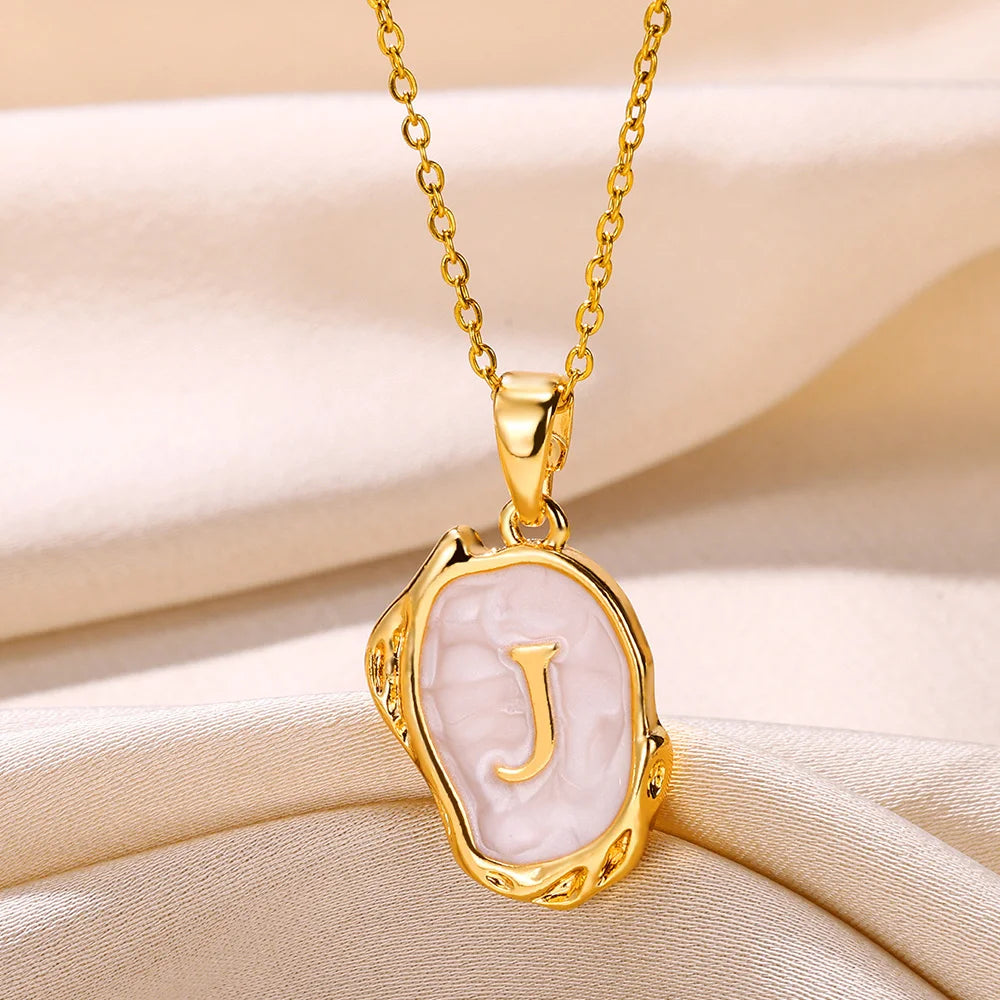 Peris Gems J / Gold / CHINA Y2K 26 Letter Pendant Necklaces for Women Alphabet A-Z Initials Sweet Cool Girl Punk Necklace Aesthetic Stainless Steels Jewelry SHEIN Amazon Temu