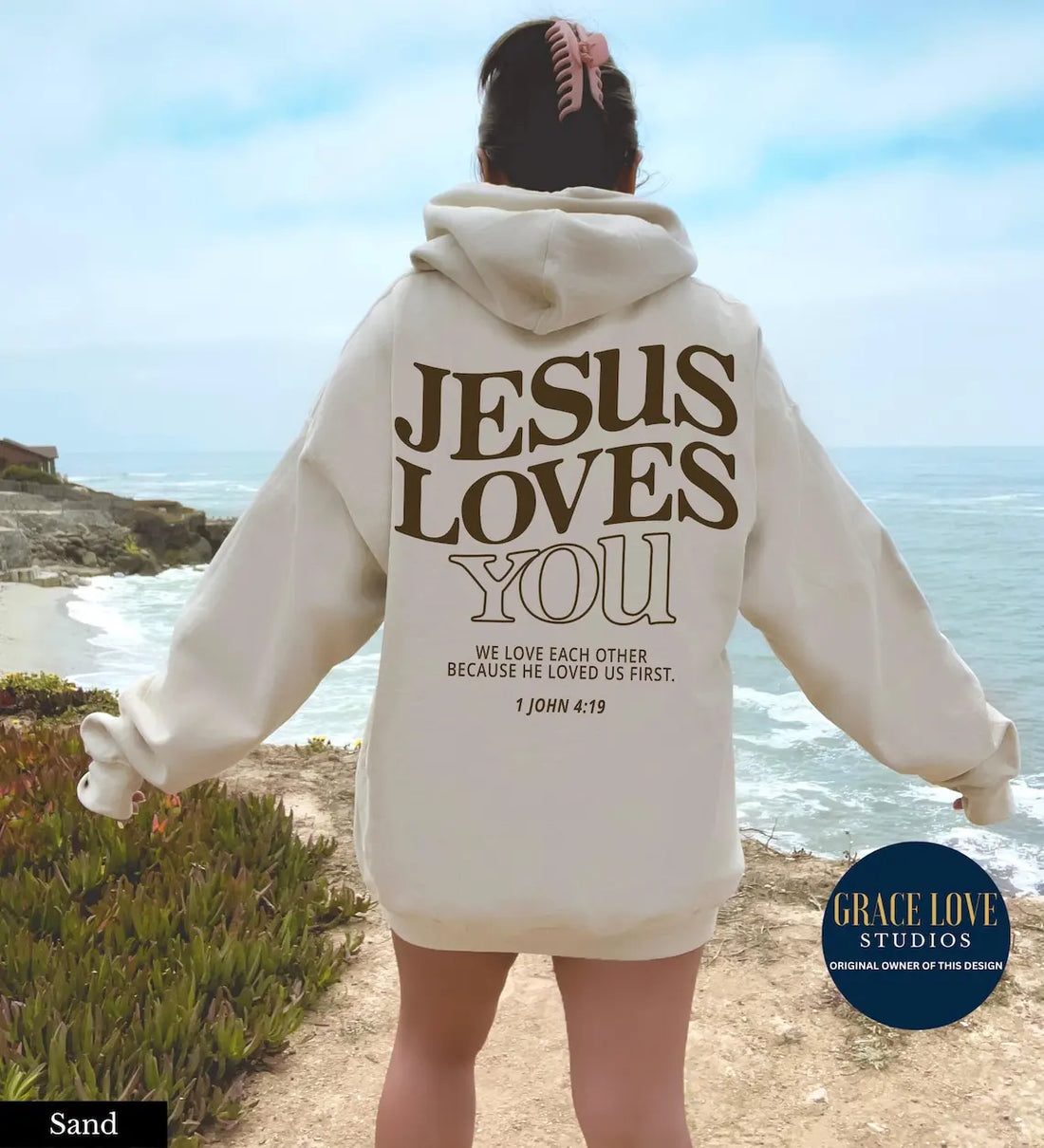 Peris Gems Jesus Loves You Print Hoodies for Women&