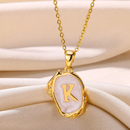 Peris Gems K / Gold / CHINA Y2K 26 Letter Pendant Necklaces for Women Alphabet A-Z Initials Sweet Cool Girl Punk Necklace Aesthetic Stainless Steels Jewelry SHEIN Amazon Temu