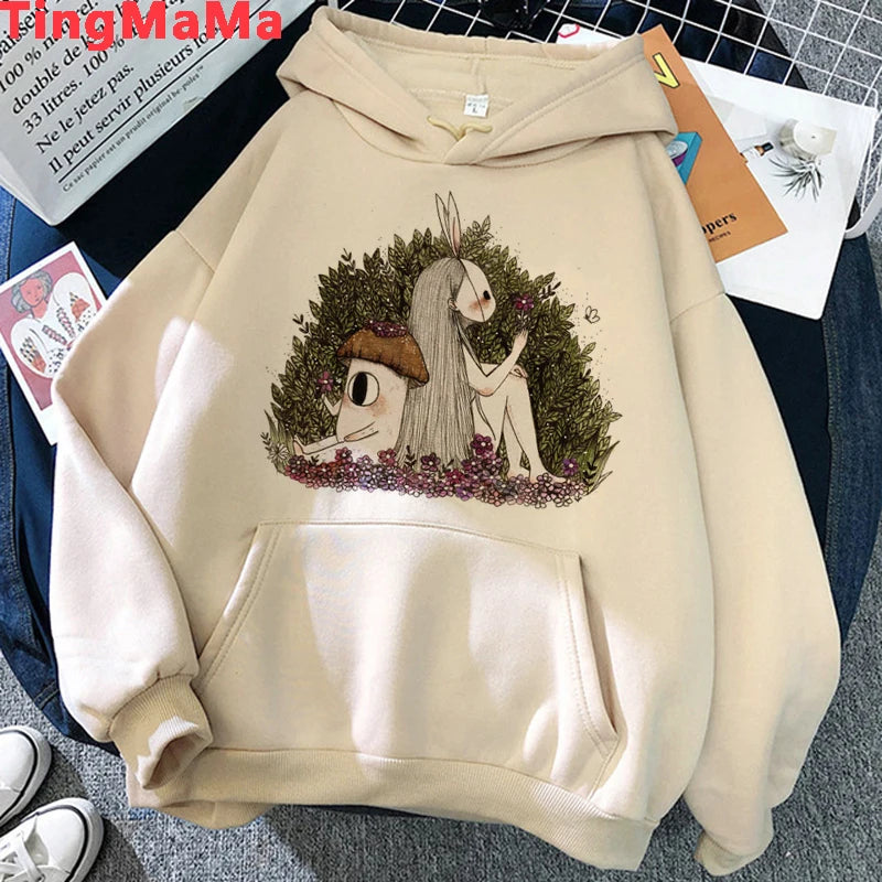 Peris Gems Kawaii Mushroom Hoodies Women Cartoon Grunge Winter Warm Anime Graphic Streetwear Oversized Harajuku Unisex Sweatshirts Female SHEIN Amazon Temu