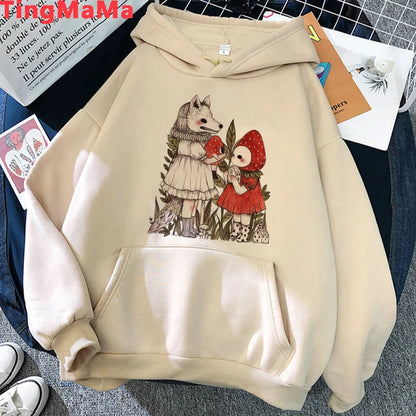 Peris Gems Kawaii Mushroom Hoodies Women Cartoon Grunge Winter Warm Anime Graphic Streetwear Oversized Harajuku Unisex Sweatshirts Female SHEIN Amazon Temu