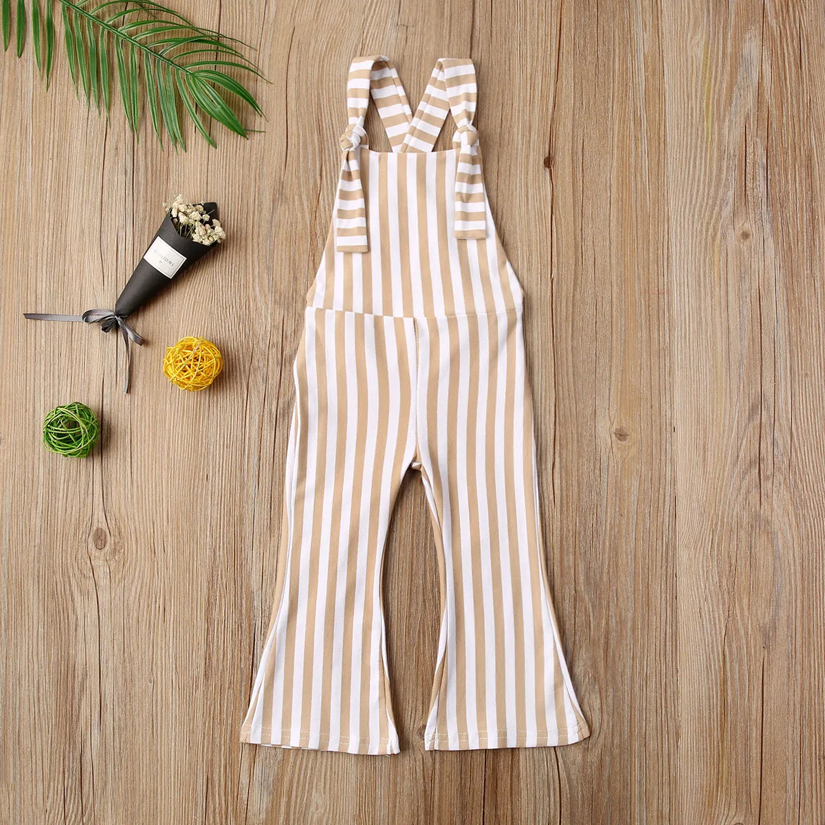 Peris Gems Khaki / 12M 0-5Y Summer Fashion Infant Baby Girls Rompers Overalls Striped Print Sleeveless Belt Jumpsuits Clothes SHEIN Amazon Temu