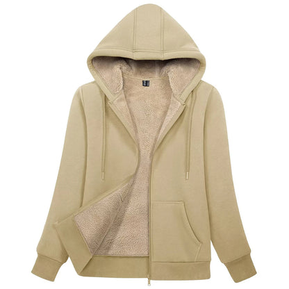 Peris Gems khaki / CN 3XL (US 2XL) MAGCOMSEN Womens Sherpa Lined Fleece Jacket Zip Up Casual Hoodie Winter Warm Thicken Jackets SHEIN Amazon Temu