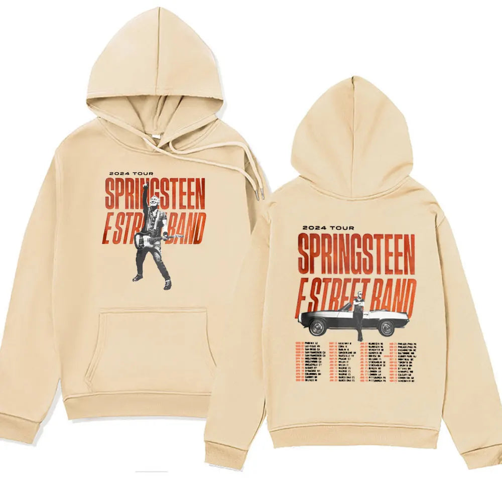 Peris Gems Khaki / M Rapper Bruce Springsteen and E Street Band 2024 Tour Hoodie Men Fall Winter Long Sleeve Sweatshirts Unisex Y2k Streetwear Hoody SHEIN Amazon Temu