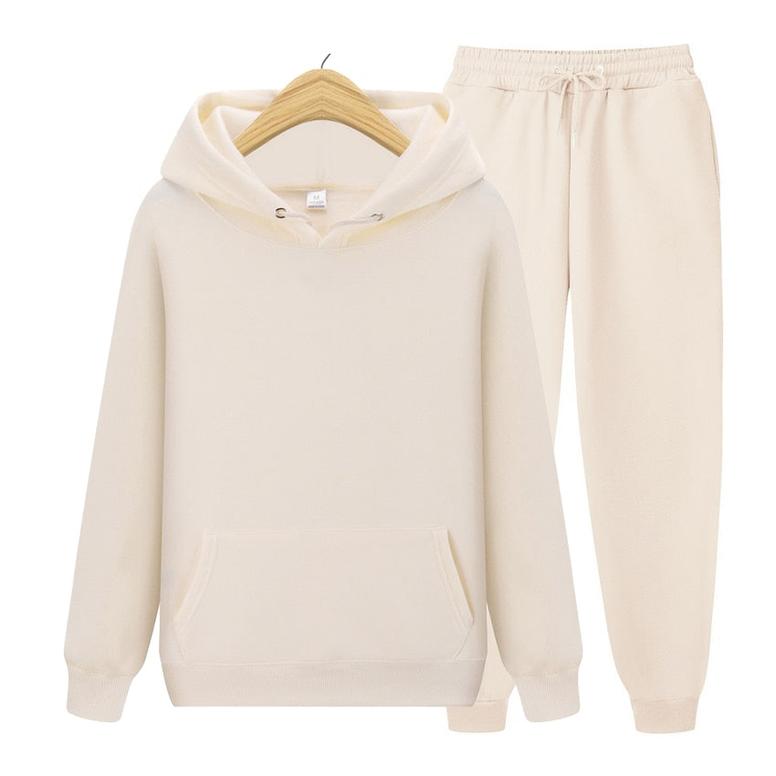 Peris Gems  Khaki / S Casual Autumn Hoodie and Sweatpants Tracksuit Set Unisex SHEIN Amazon Temu