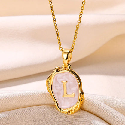 Peris Gems L / Gold / CHINA Y2K 26 Letter Pendant Necklaces for Women Alphabet A-Z Initials Sweet Cool Girl Punk Necklace Aesthetic Stainless Steels Jewelry SHEIN Amazon Temu