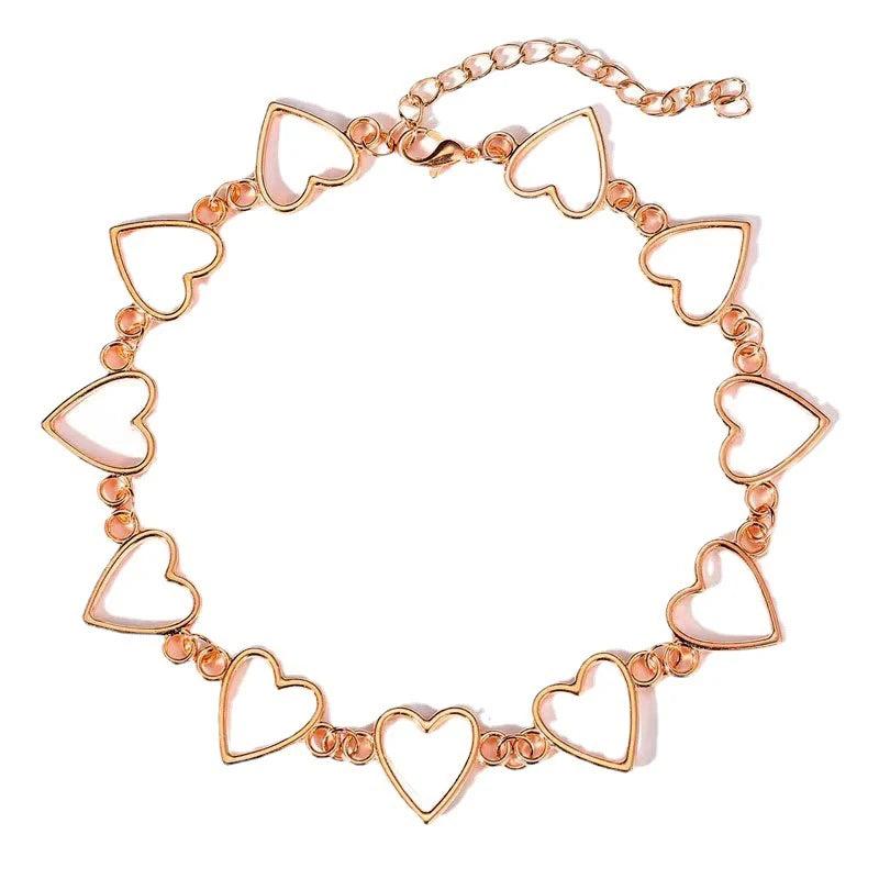 Peris Gems L1059 Vintage Harajuku Goth Metal Heart Neck Chains Choker Grunge Necklaces For Women Egirl Cosplay Aesthetic Accessories Jewelry SHEIN Amazon Temu