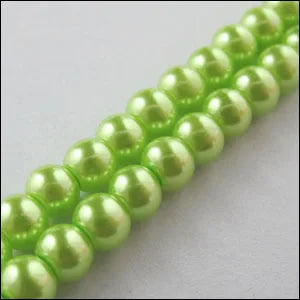 Peris Gems Lawn Green (200pcs Per Lot) B Quality 3.5x4MM Dyed Glass Pearl Round Loose Beads 30&quot; Length For Jewelry Making DIY SHEIN Amazon Temu