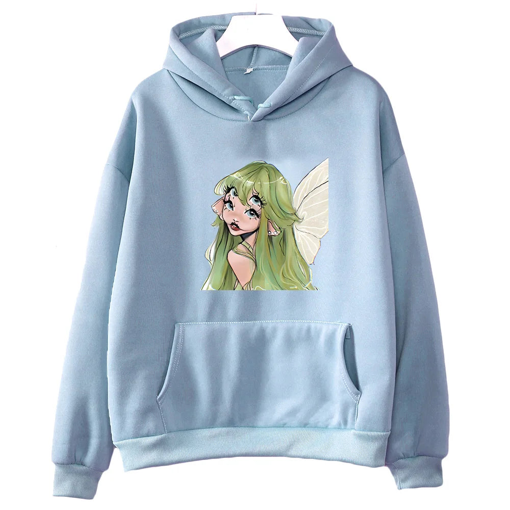 Peris Gems light-blue / M Melanie Martinez Portals Hoodies Women Aesthetic Streetwear Pullover Oversized Fleece Sweatshirts Winter Long Sleeve Clothes SHEIN Amazon Temu