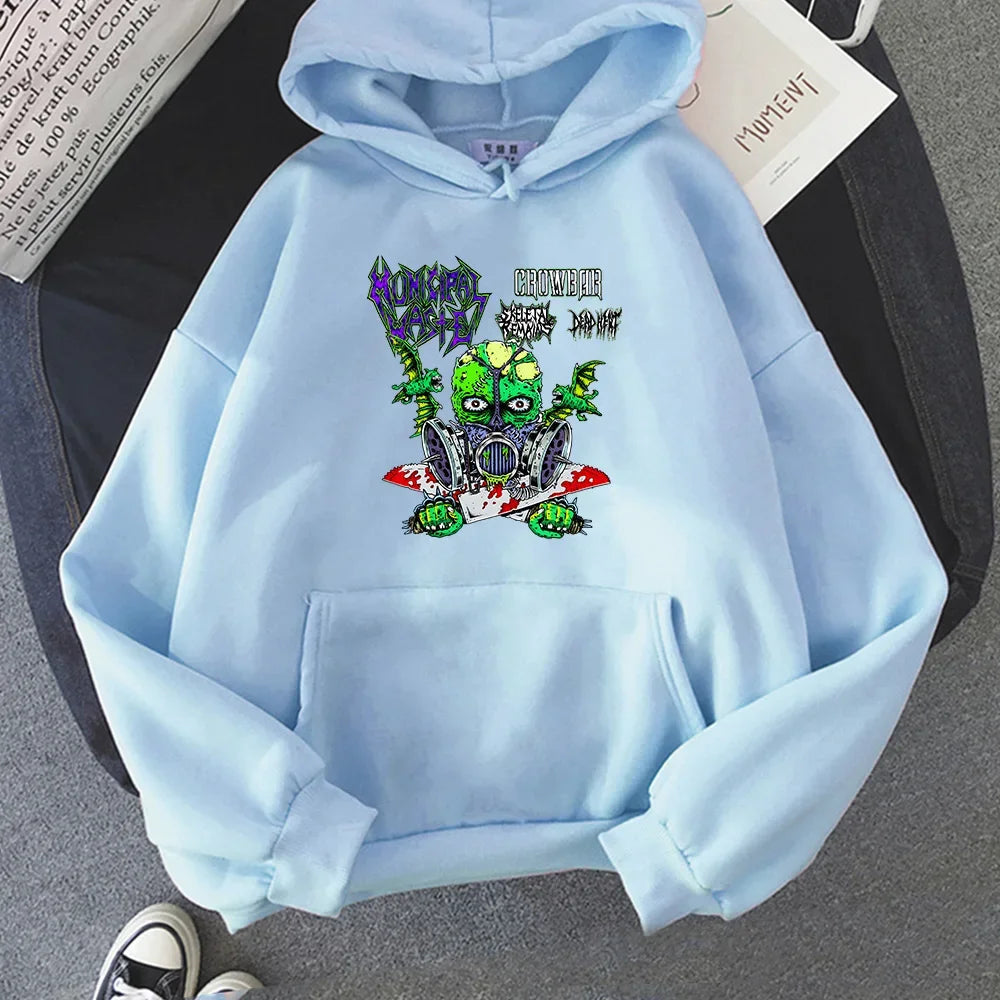 Peris Gems light-blue / XS MUNICIPALL WASTE Printed Hooded Pullovers Men&