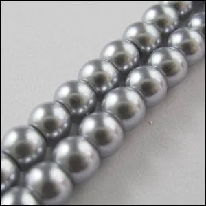 Peris Gems Light Gray (200pcs Per Lot) B Quality 3.5x4MM Dyed Glass Pearl Round Loose Beads 30&quot; Length For Jewelry Making DIY SHEIN Amazon Temu