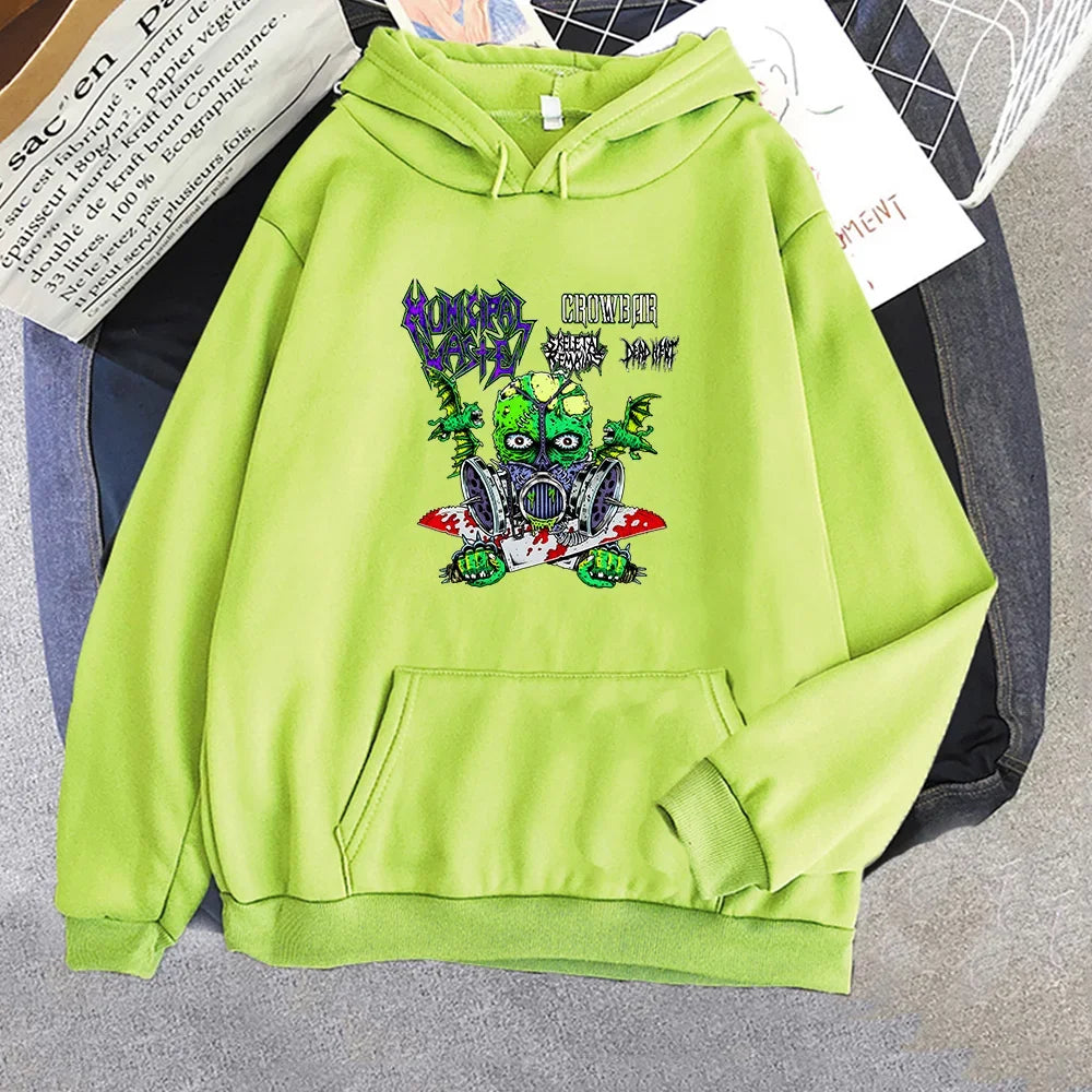 Peris Gems light-green / XL MUNICIPALL WASTE Printed Hooded Pullovers Men&