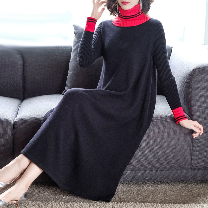 Peris Gems  Long Knitted Elegant Turtleneck Maxi Dress for Women SHEIN Amazon Temu