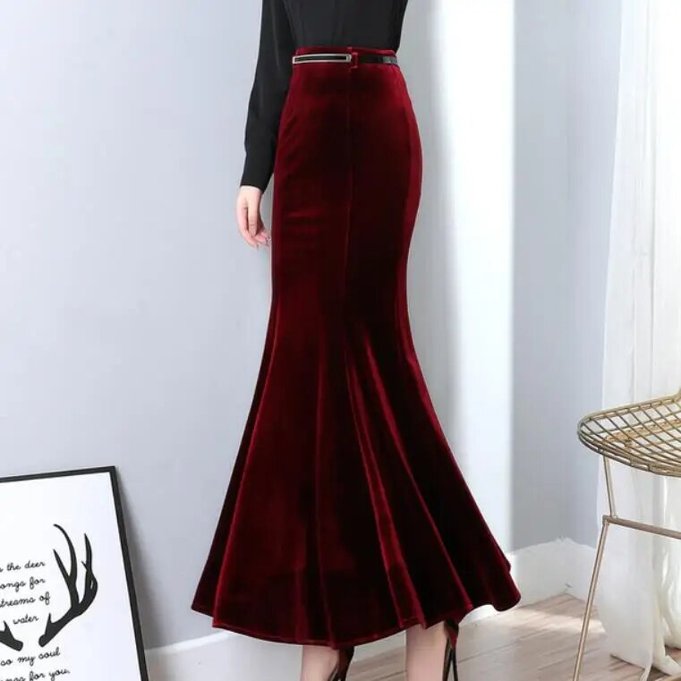 Peris Gems  Long Velvet Mermaid Maxi Skirts for Women SHEIN Amazon Temu