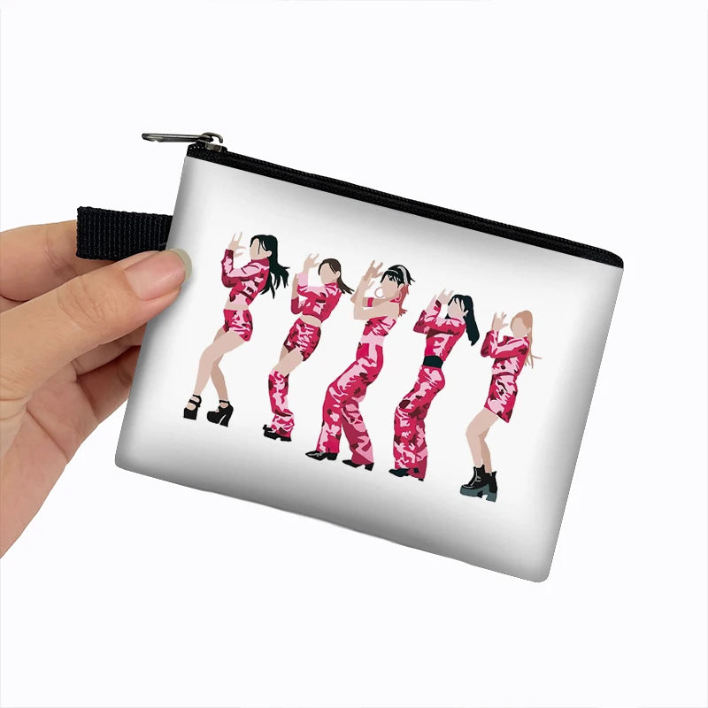 Peris Gems lqbgidle02zm Kpop (G)I-DLE Coin Purses Aublum I Feel Women Wallets Queencard Money Bags Soyeon/YUQI/Shuhua ID Card Key Earphones Holder Gift SHEIN Amazon Temu