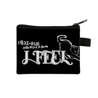 Peris Gems lqbgidle05zm Kpop (G)I-DLE Coin Purses Aublum I Feel Women Wallets Queencard Money Bags Soyeon/YUQI/Shuhua ID Card Key Earphones Holder Gift SHEIN Amazon Temu