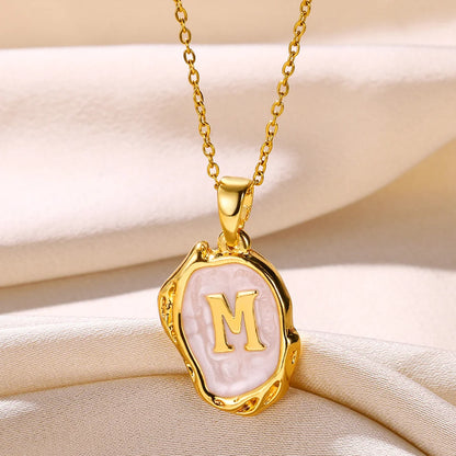 Peris Gems M / Gold / CHINA Y2K 26 Letter Pendant Necklaces for Women Alphabet A-Z Initials Sweet Cool Girl Punk Necklace Aesthetic Stainless Steels Jewelry SHEIN Amazon Temu