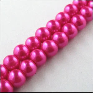 Peris Gems Magenta (200pcs Per Lot) B Quality 3.5x4MM Dyed Glass Pearl Round Loose Beads 30&quot; Length For Jewelry Making DIY SHEIN Amazon Temu